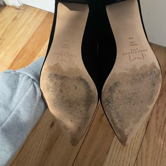 Marc fisher LTD BLACK SUEDE ZALA PUMP BLACK HEEL - Picture 4 of 5